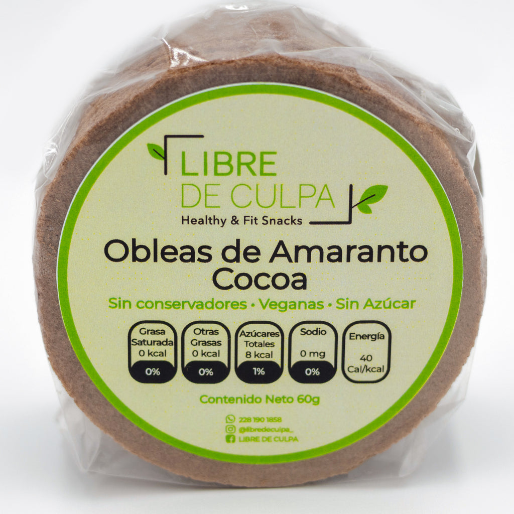 Obleas de Amaranto Libre de Culpa Cocoa 50gr - Libre de Culpa